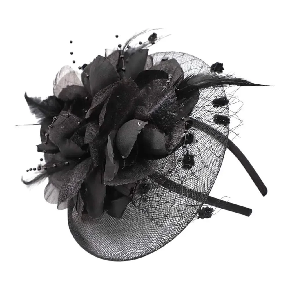 Fascinator Hat , pill box Tea Party Feather Headband, Cocktail Hat Weddings